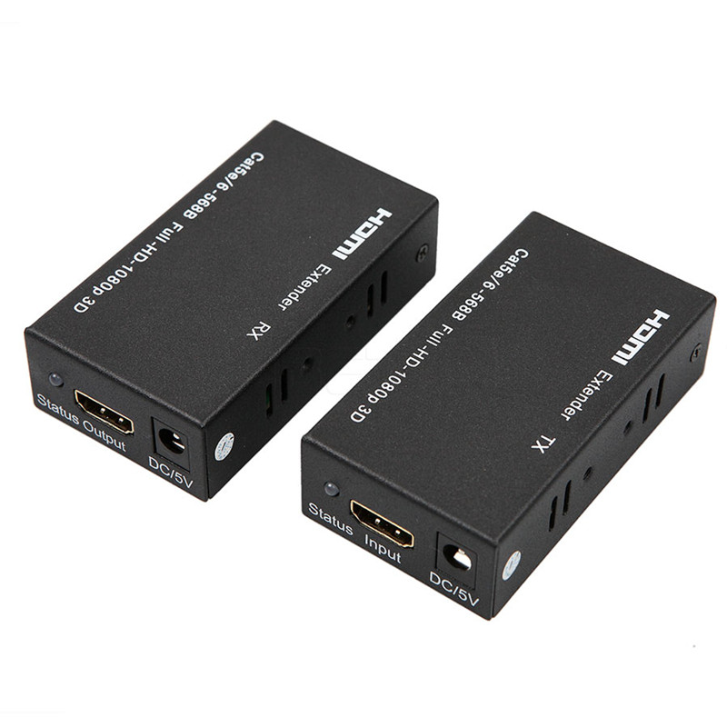 60M 1080P TX RX CAT6 RJ45 Ethernet HDMI Extender For HDTV