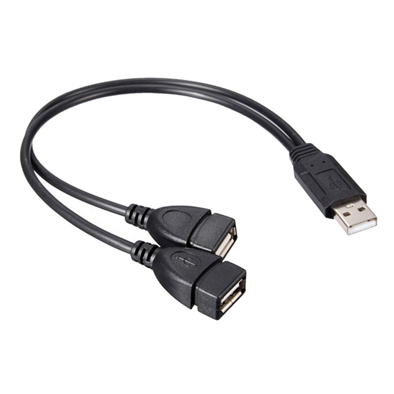 USB Male to 2Female Dual Y Splitter Charging Extension Cable
