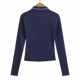 Xiaoru European and American Style Polo Collar Color-Blocked Letter Embroidery Long-Sleeve T-Shirt, Autumn Versatile Navy Blue Base Shirt That Enhances Complexion