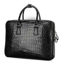 Thai imports authentic crocodile handbag male business upscale belly leather no splicing large capacity zipped briefcase briefcase