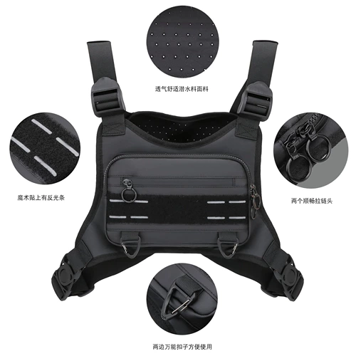 Спортивный жилет подходит для мужчин и женщин, водонепроницаемый мобильный телефон, вместительная и большая тактическая нагрудная сумка, для бега, надевается на плечо