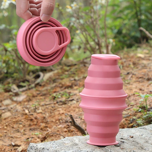 Дорожная складная силиконовая портативная спортивная бутылка для выхода на улицу для путешествий, телескопические карточки