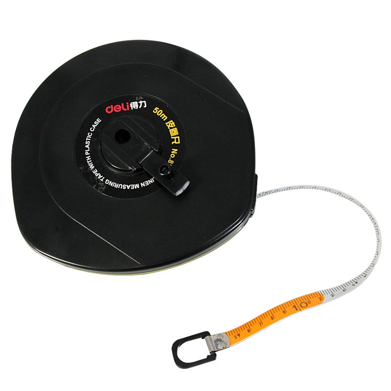 Deli 8219 leather tape measure 50 meters leather gauge Construction Engineering Games venue site surveying and mapping ruler