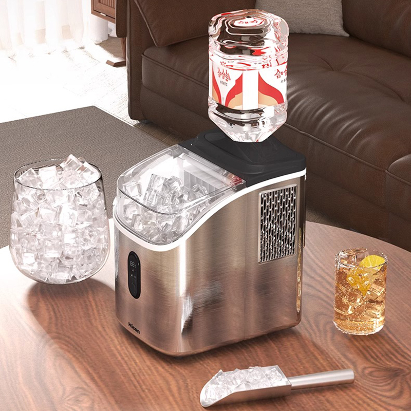 Hicon Huikang Ice Machine Small Stainless Steel Household Commercial Square Solid Ice Cube Making Machine Hzb-25Fs