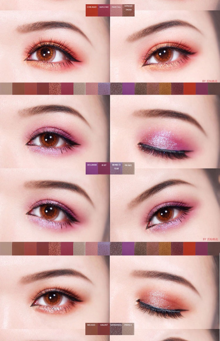 Xác thực ủy quyền Moontea18 màu nàng tiên cá Ji bóng mắt đĩa ngọc trai mờ bí ngô màu rượu vang đỏ phân cực cọ bảng mắt hàn quốc