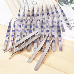 For Home Tweezers Elbow Tweezers Stainless Steel Iron Straight Tweezers