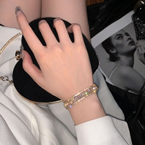 Korean net red luxury zircon bracelet female in small design opening bracelet temperament high-sense bracelet