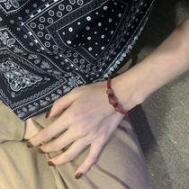 Korean Strawberry Crystal Weaving Transfer Pearl Rope Bracelet Design Feeling Friendship Peach Handrope Accessories