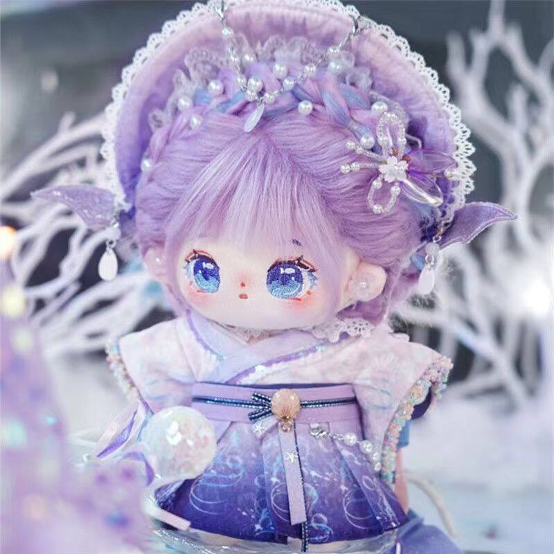 棉花娃娃/毛绒玩具娃衣 半糖棉花娃娃正品娃衣女生礼物20cm可爱女生古风现货换装便宜