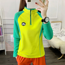 Outdoor fleece tops for women long-sleeved t-shirts slim-fitting polar fleece bottoming shirts thickened cold-proof warm and breathable