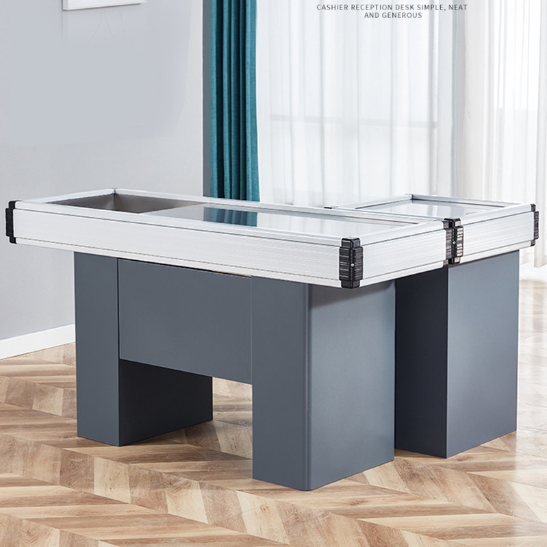 Supermarket Cashier Counter Corner Foreground Cabinet Small Counter Bar Counter Water Fruit Shop Small Stainless Steel Special Table Table Shop