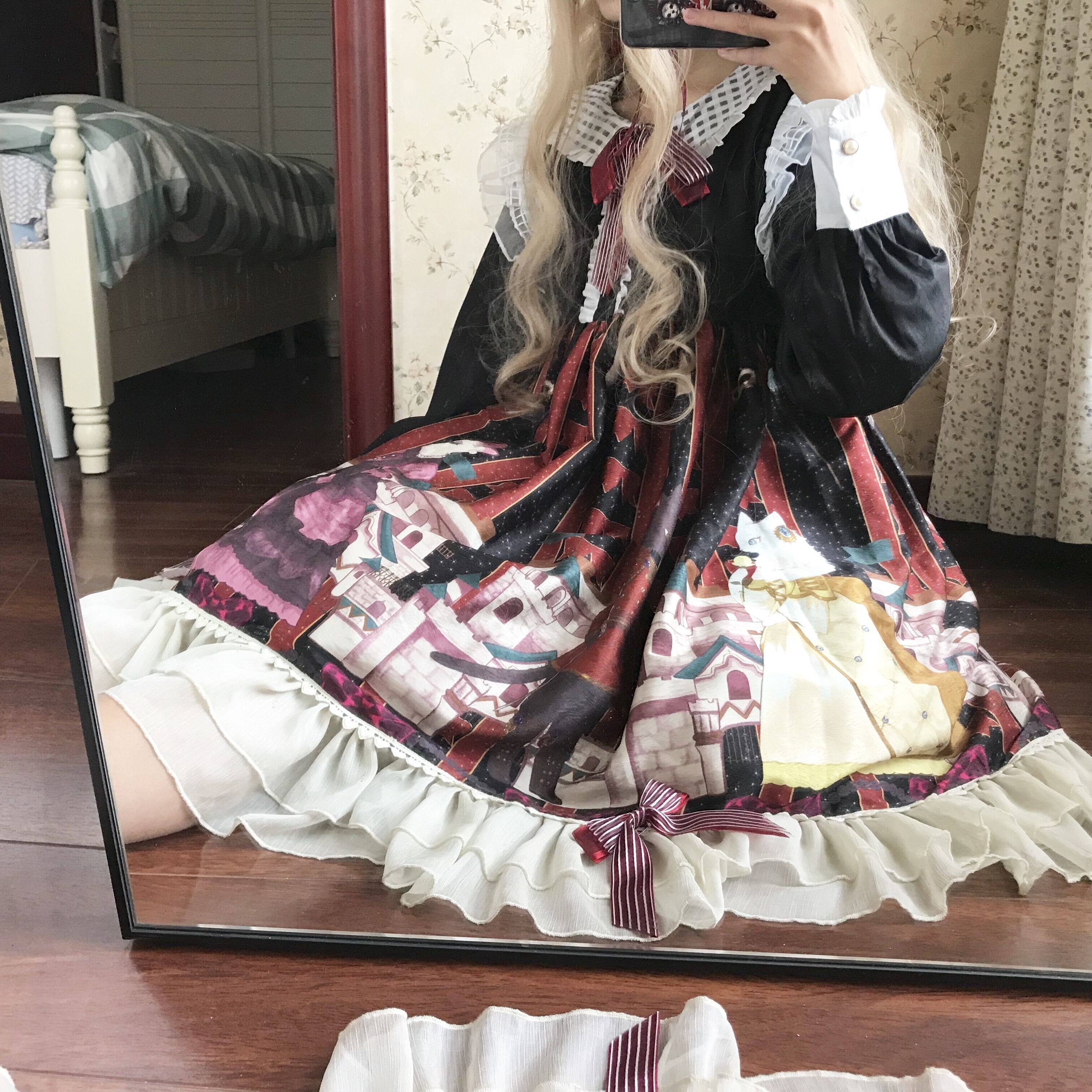 Другие 【b品现货】钦花社原创维多利亚喵lolita op可爱毛茸斗篷外套秋冬