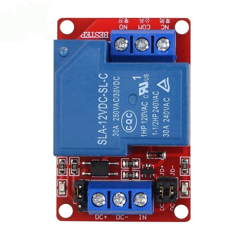 1路继电器模块5V12V24V带光耦隔离支持30A250V高低电平触发大电流