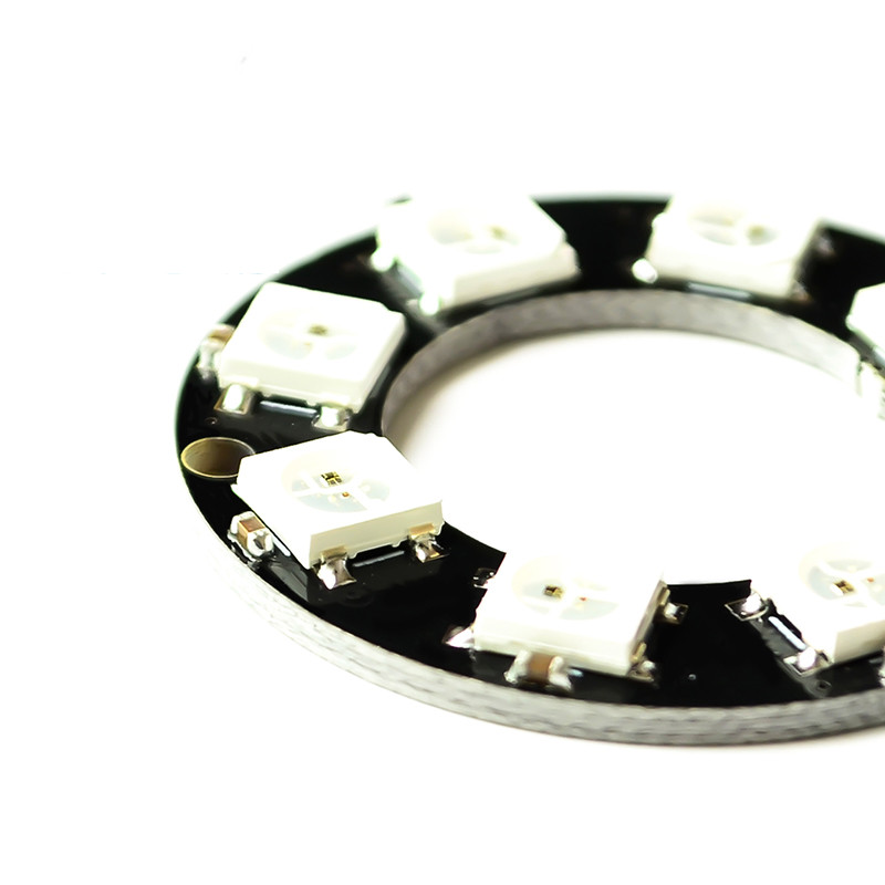 D16 8位 WS2812 5050 RGB LED 智能全彩RGB灯环开发板大环