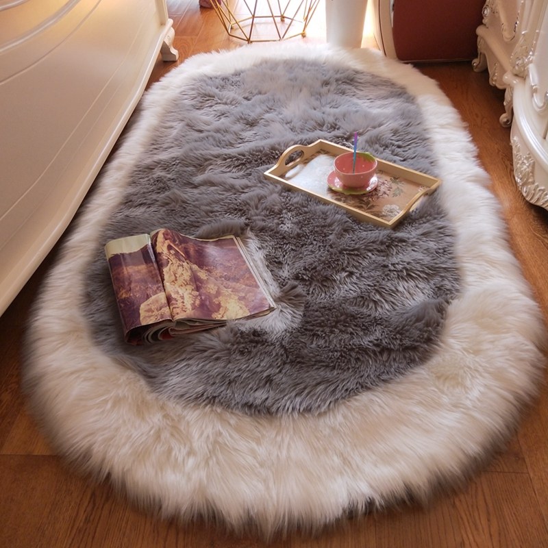 New back-shaped imitation wool thickened Bedroom bedside blanket minimalist fashion floating window long fur Living room Tea Table Carpet