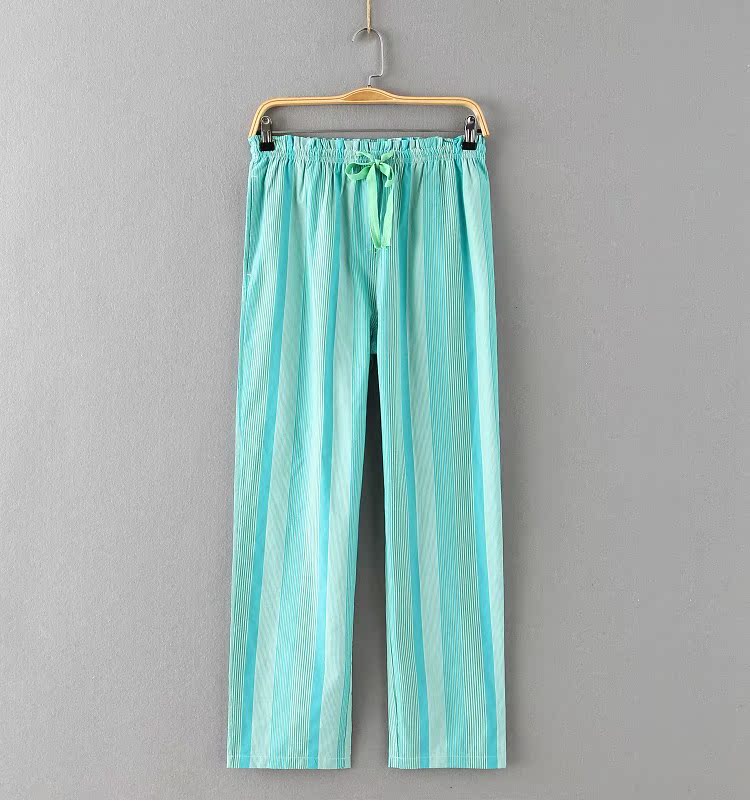 Bộ đồ ngủ mùa hè Cotton nữ trung niên Kích thước lớn mỏng thường xuyên mùa xuân và mùa thu tại nhà Cha mẹ Quần rộng Quần cotton nhà quần áo nam hàng hiệu