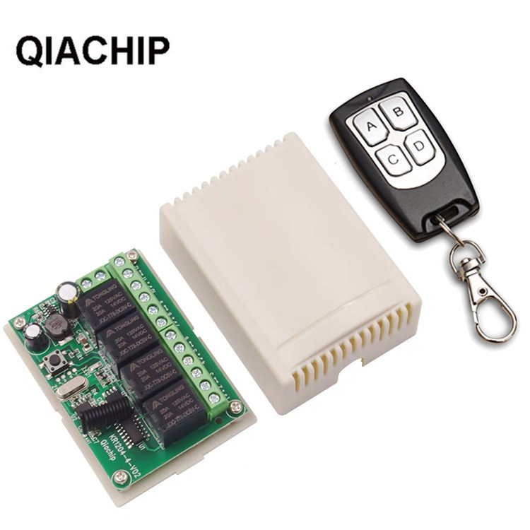 6V9V12V24 wireless remote control switch 4 receives roll door lights control garage motor is reversed remote module