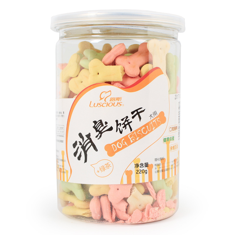 Bánh quy khử mùi Lusi 220g Chó ăn vặt Teddy Đào tạo thưởng vật nuôi Ngoài hôi miệng Chó con Chó gậy gậy thức ăn cho chó cảnh