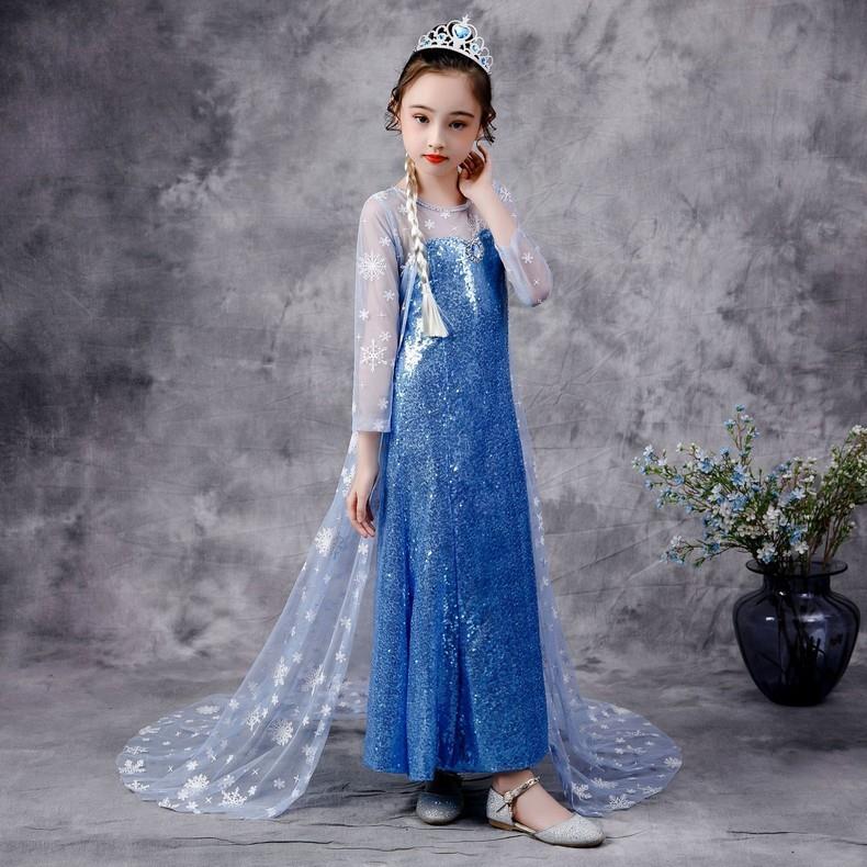 艾莎公主裙女童夏季万圣节爱莎连衣裙子冰雪奇缘衣服elsa艾沙礼服 — 19