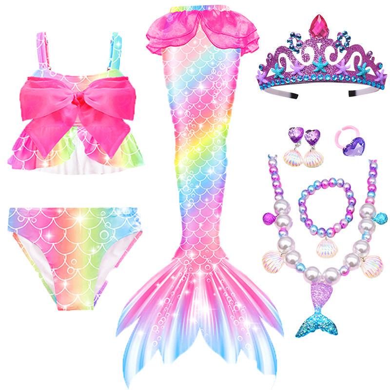 Mermaid Costume Princess Tail Children's Swimsuit Girls Two-Piece Bikini Baby Swimwear 2026 New Hot Spring
