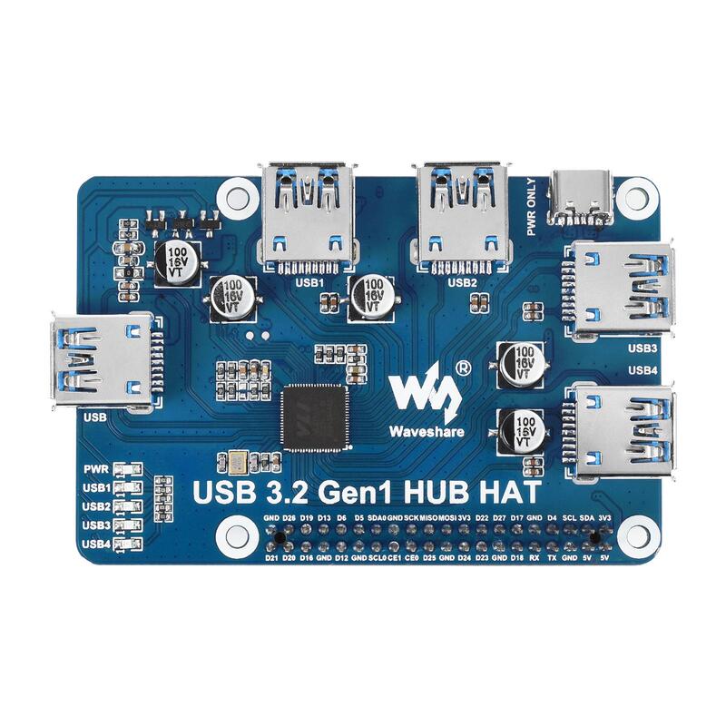 Raspberry Pi USB Expansion Board USB Hub Splitter Hub Driver-Free 4-Port Usb3.2 Gen1 Device