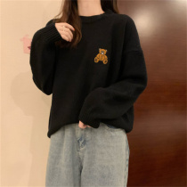 Sweater woman 2021 Early autumn new stitch sweatshirt spring thin blouses jacket winter retro day department Lazy Wind headsets