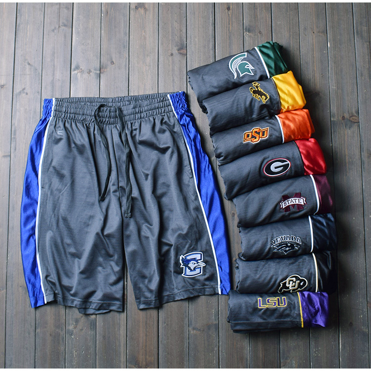 Ncaa College American Basketball Shorts Embroidered Quick-Drying Breathable Five-Point Shorts Men's Running Sports Shorts Fitness Training Shorts