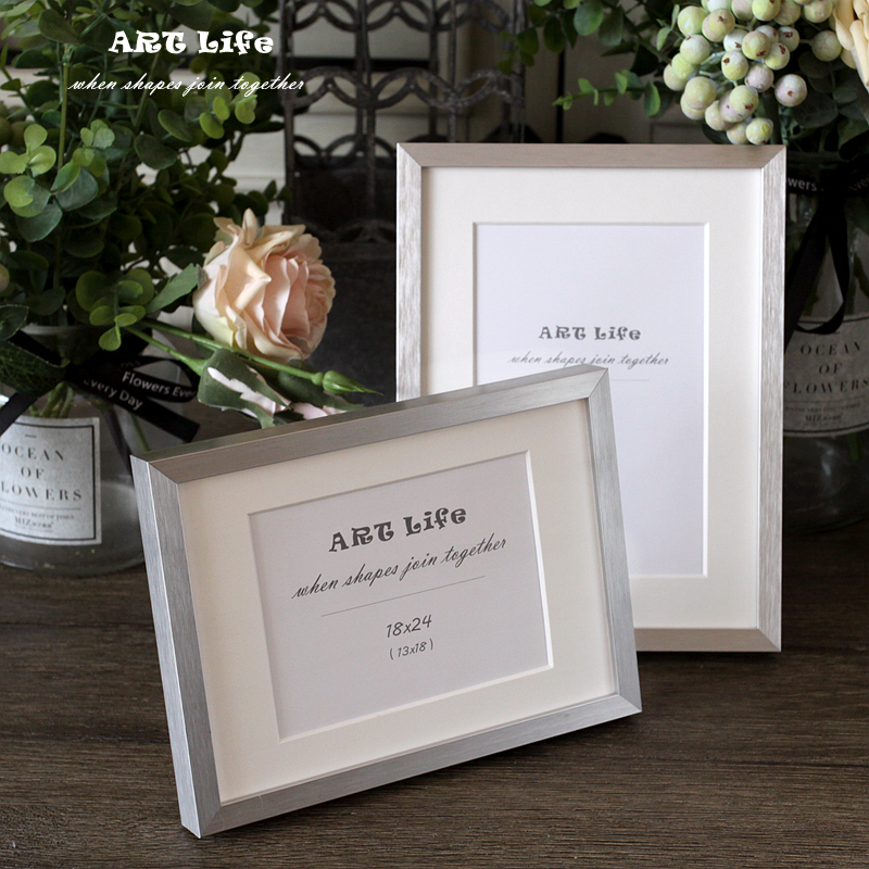 New Nordic Minimalist Aluminum Alloy Silver Photo Frame Glass Photo Holder for Horizontal and Vertical Display, Tabletop or Wall Hanging, 56-Inch, 7-Inch