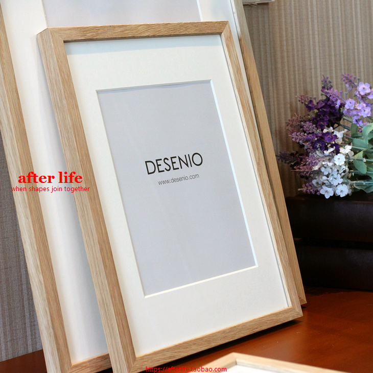 Export Solid Wood Oak Picture Frame Wall Hanging ins Scandinavian Minimalist Decorative Picture Frame Poster Glass 12 16 Inch 20 Inch 28