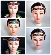 New Mongolian Specialty Men Hair Stirrup Handmade Leather Rope Woven Hair With Ethnic Wind Headwear Dance Performance Accessories