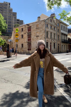 Mrs Qian young lamb fur grass woman autumn and winter 2019 new medium-long wool coat