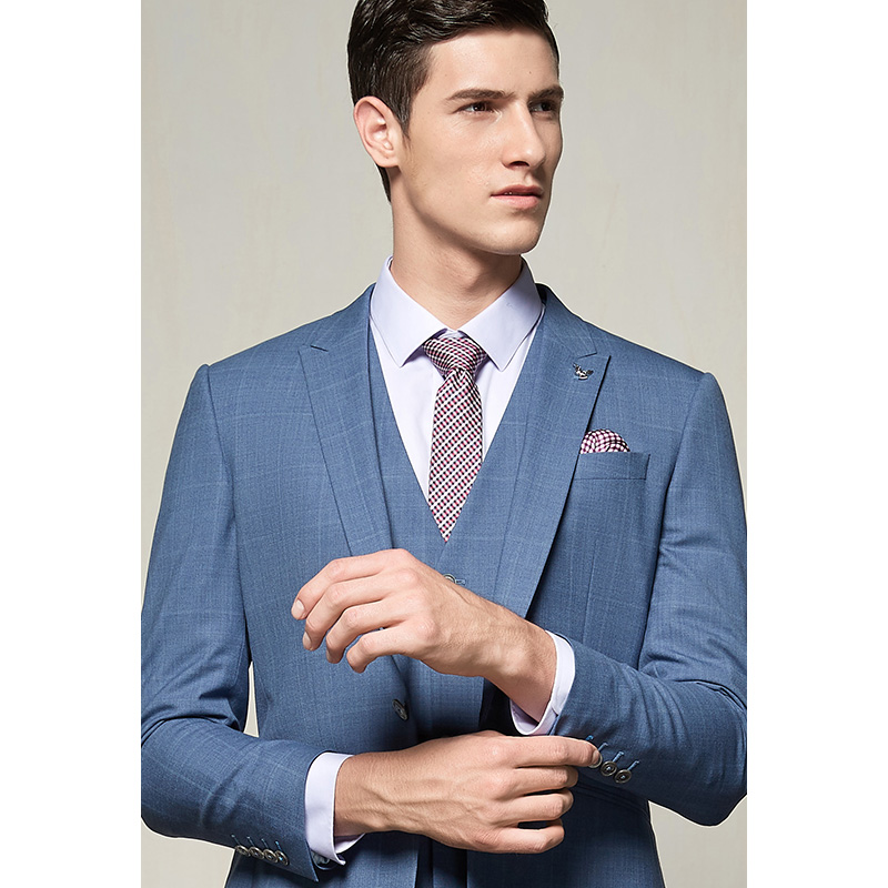 2018 kinh doanh mới Casual Suit mặc len cổ áo Suit nam hạnh phúc Bird nam