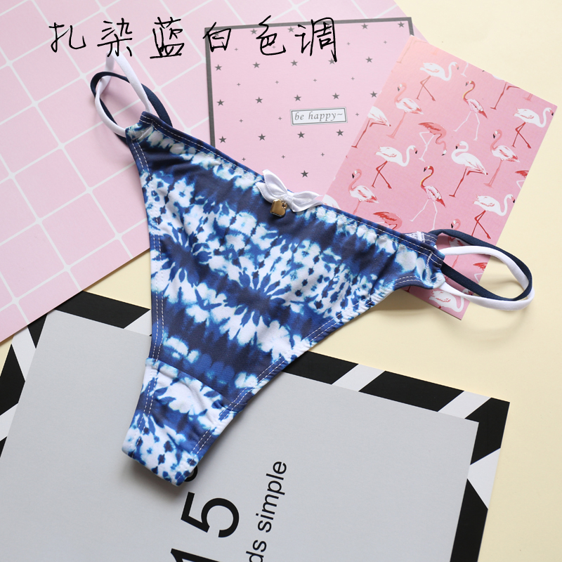428 Jiajia Thiên thần dễ thương Sexy Lady Thong Girl Pure Color Silk Silk No Trace Low Eo Brief T Quần quần sịp nam