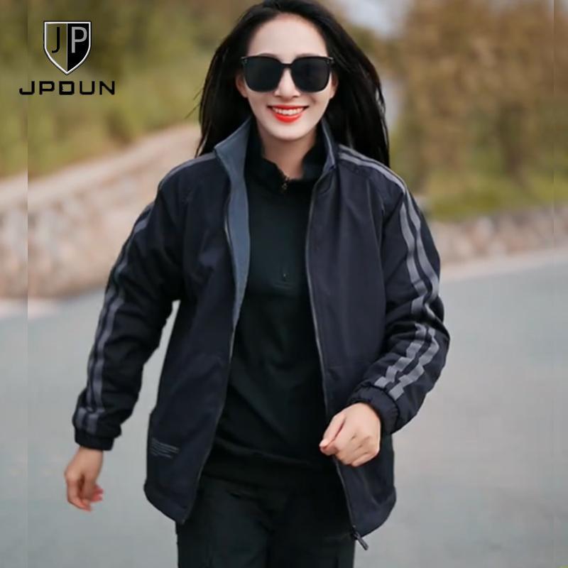 Men's Reversible Jacket for Spring, Autumn, and Winter, Outdoor Casual Sports, Fleece-Lined, Thickened, Stand Collar, Large Size Cotton Coat, Trendy