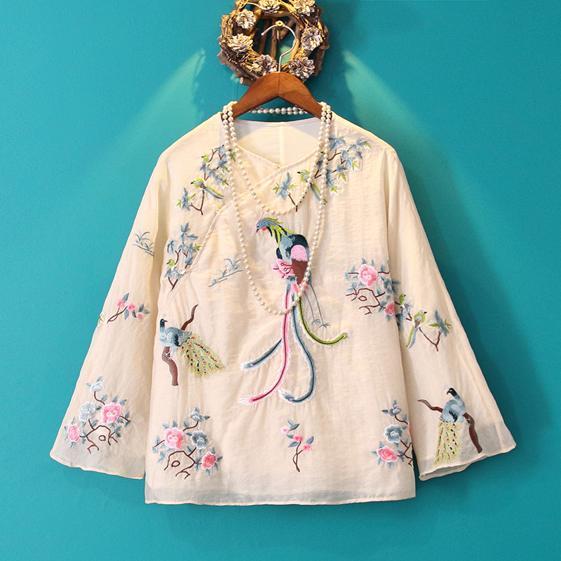 Little Good House 2022 New Chinese Wind New Chinese Improved Phoenix Embroidery Tang Dress Qipao Small Blouse
