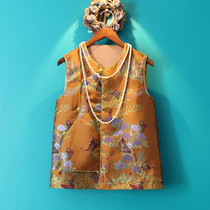Small good home original 2021 autumn round neck improved cheongsam vest Chinese horse clip female Chinese style Tang vest
