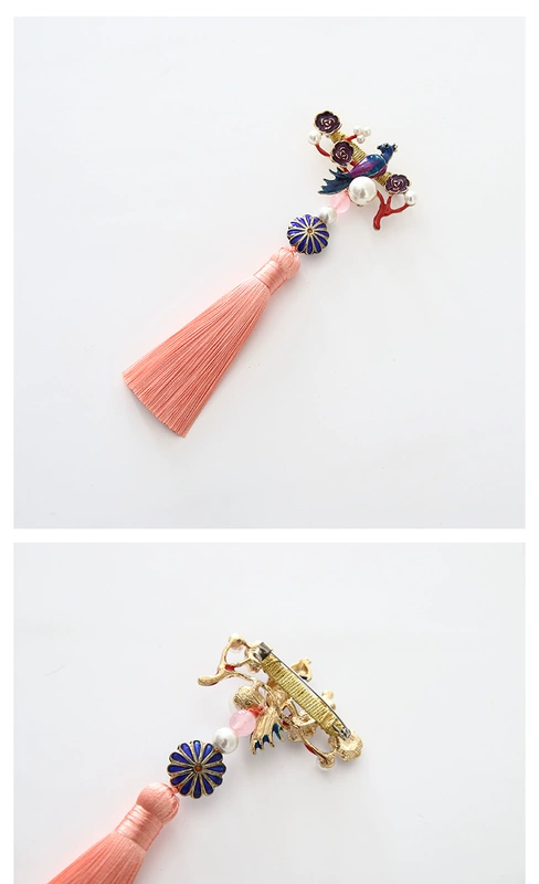 [Hạnh phúc] Xiaoshan của nhà với sườn xám handmade cổ điển cloisonne tassel trâm nổi mặt dây chuyền