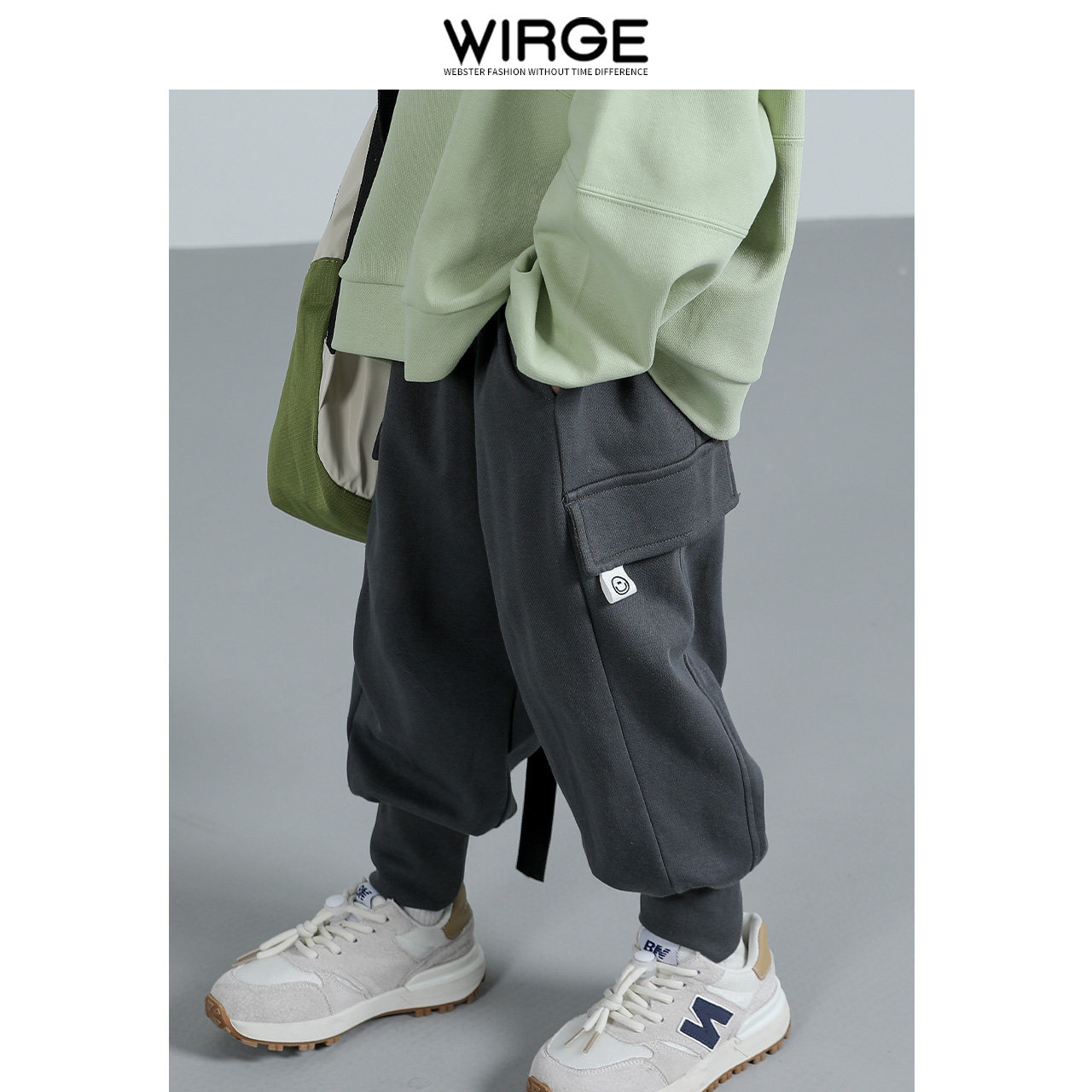 Wei's Children's Pants Boy Clothing Loose Bunches Pants 2022 Spring Autumn Season New Foreign-Style CUHK Child Casual Long Pants
