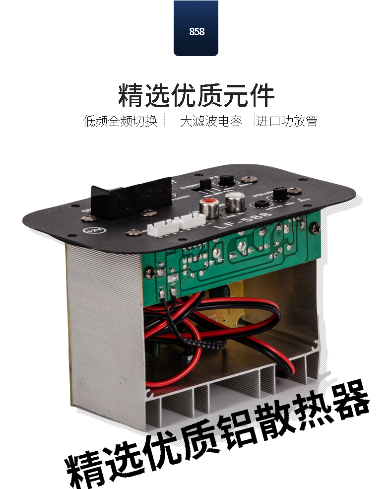 200W full-tone pure bass 12V power amplifier board high-power pair tube motherboard 8-12 inch car bass speaker core