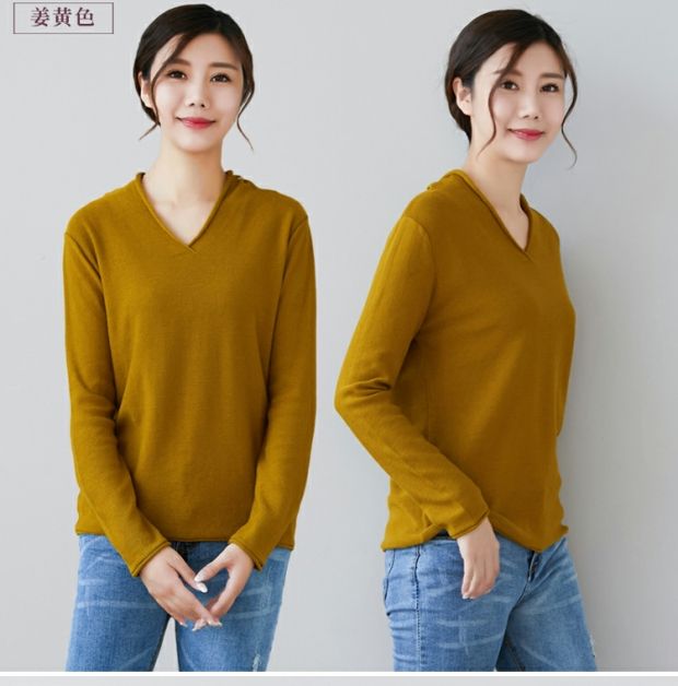 2018 Siqin cotton và vải lanh kích thước lớn văn học của phụ nữ áo len giản dị lỏng áo len của phụ nữ áo len dài tay áo ghi lê len