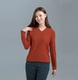 2018 Siqin cotton và vải lanh kích thước lớn văn học của phụ nữ áo len giản dị lỏng áo len của phụ nữ áo len dài tay áo len nữ cổ v