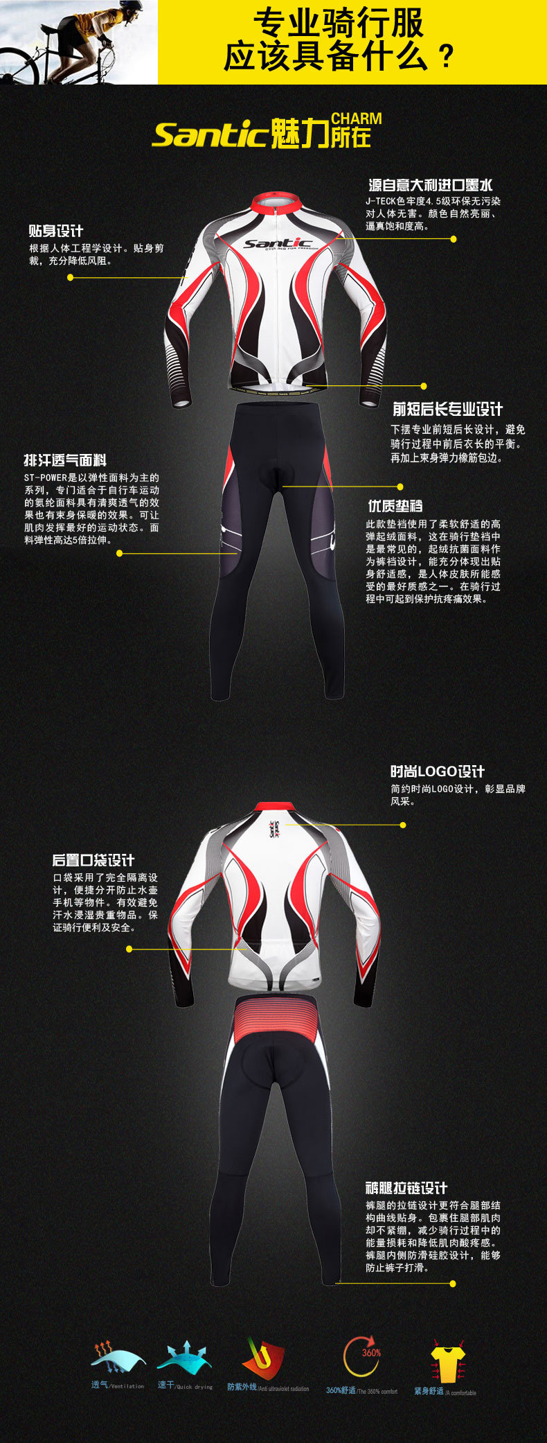 Tenue de cyclisme homme SANTIC - Ref 2230034 Image 21