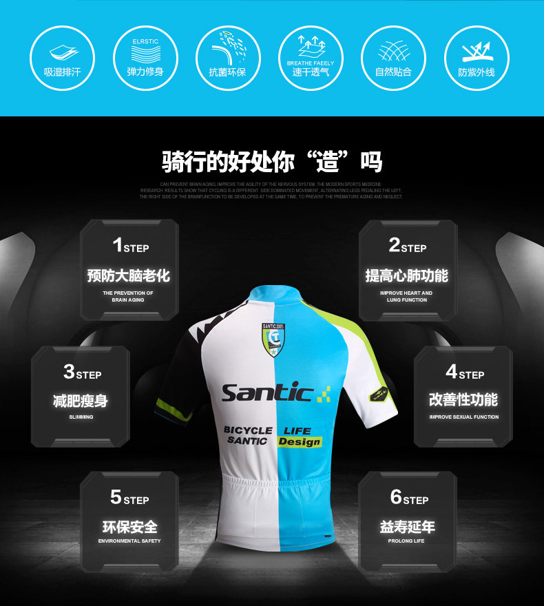 Tenue de cyclisme homme SANTIC - Ref 2230028 Image 33