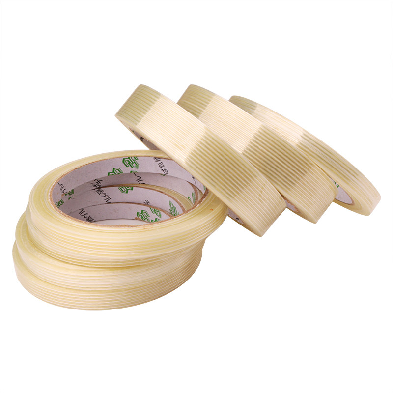 High strength fibre adhesive tape KT plate transparent powerful striped aerial model tie-gluten single-sided glue aircraft model fixed tensile