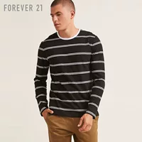 Quần dài của nam giới cổ bông sọc dài tay áo T-Shirt Forever21 áo polo