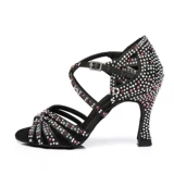 Женская латино -танцевальная обувь горячая буровая высокая танце