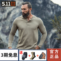 USA 5 11 springtime Jasper 511 beaten bottom long sleeve 72234 Henry collar Huffg soft and breathable T-shirt