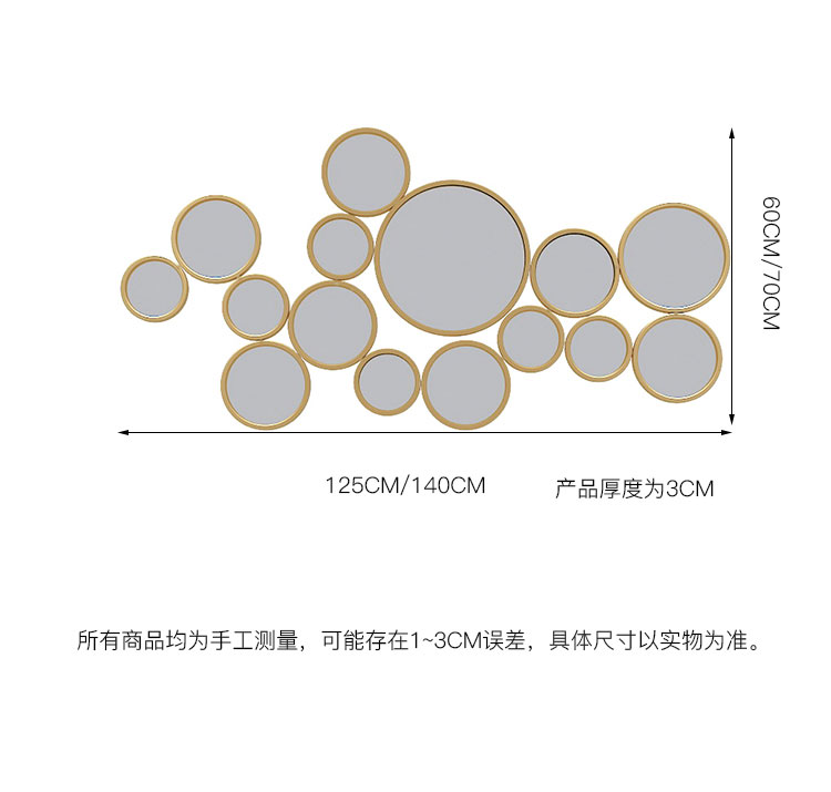 Phòng khách châu Âu sáng tạo gương hành lang trang trí gương treo tường gương tường lối vào gương phòng ngủ nghệ thuật gương tròn - Gương gương decor