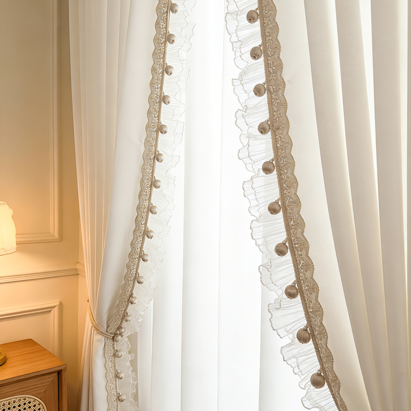 French Morris Floral Curtain Beads, Lace Trim, Simple Design, Lace Trim with Loose Beads, High-End Vintage Trim French Morris Floral Curtain Beads, Lace Trim, Simple Design, Lace Trim with Loose Beads, High-End Vintage Trim