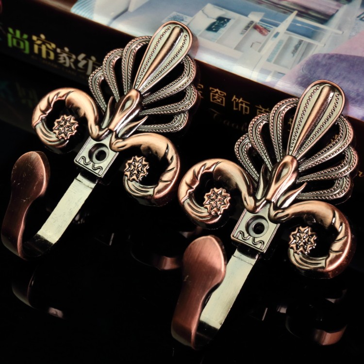 European-style fan leaf alloy curtain hook wall hook wall hook tied ball hook hanging ball hook coat hook